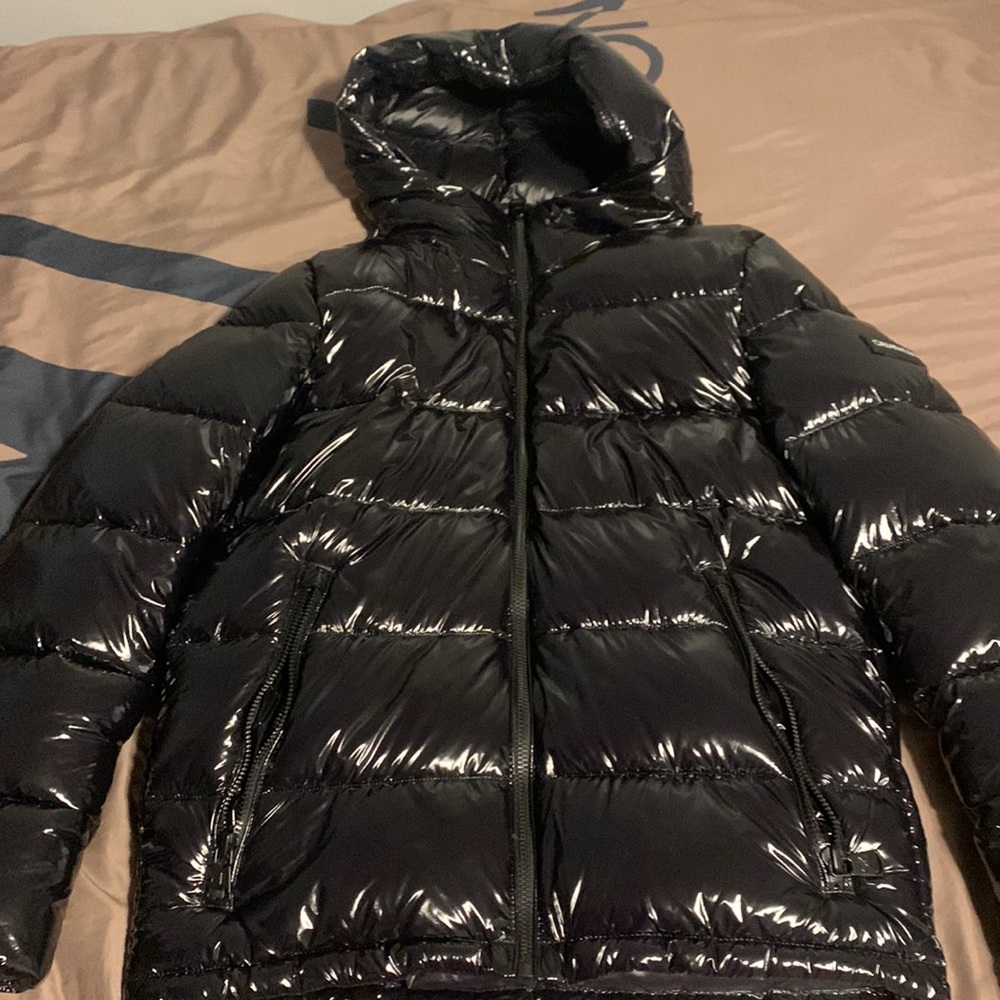 Calvin Klein jeans - hooded high shine puffer jacket